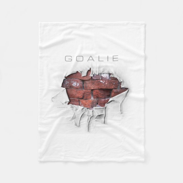 Torn Brick Wall Goalie (Hockey) Fleece Blanket (Front)