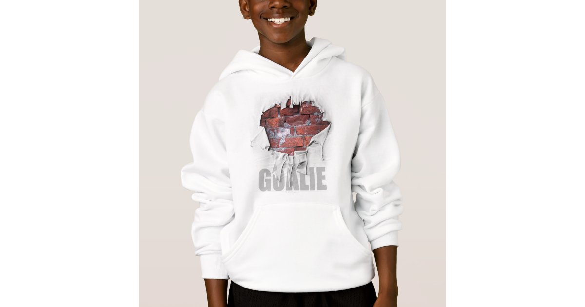 Torn Brick Wall Goalie (Hockey) Hoodie Zazzle