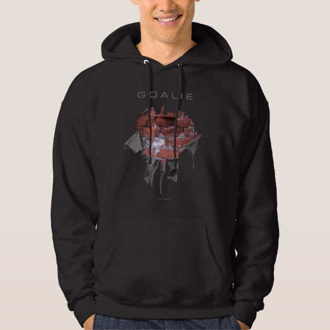 Torn Brick Wall Goalie (Hockey) Hoodie (Front)