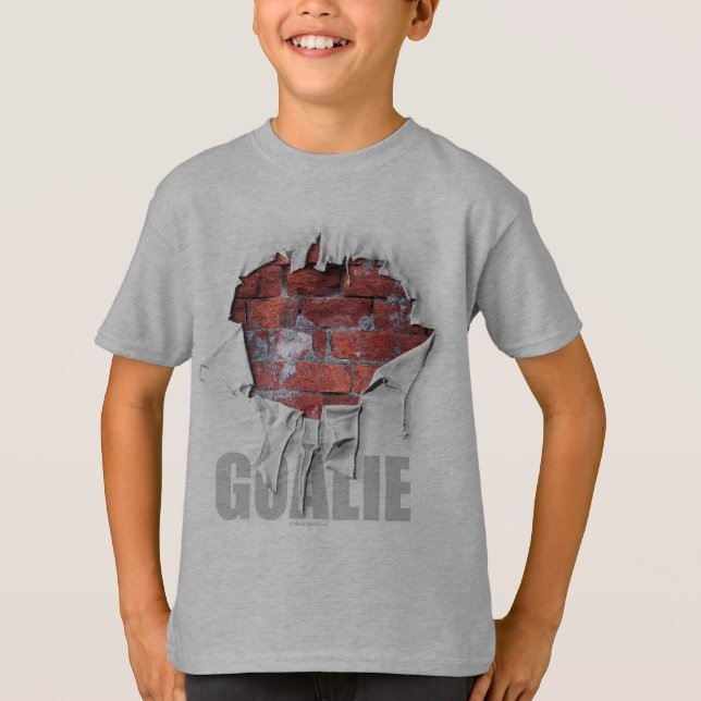 Torn Brick Wall Goalie (Hockey) T-Shirt (Front)