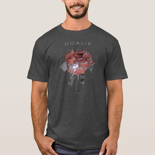 Torn Brick Wall Goalie (Hockey) T-Shirt (Front)