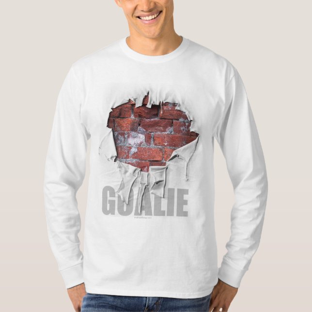 Torn Brick Wall Goalie (Hockey) T-Shirt (Front)