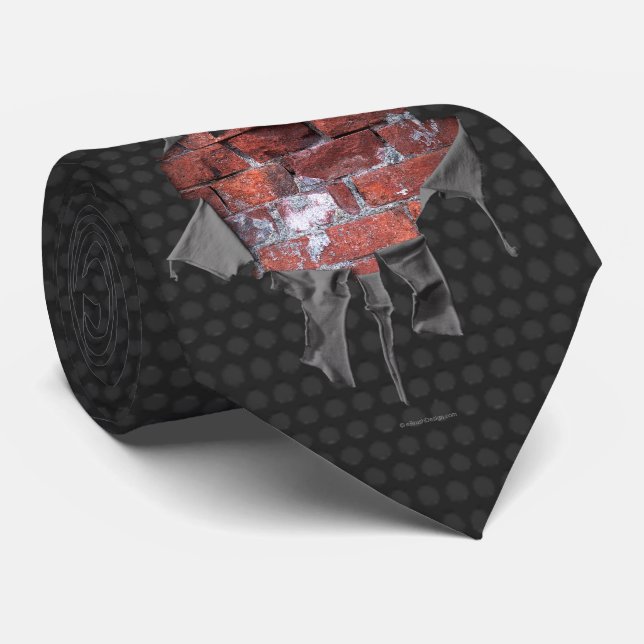 Torn Brick Wall Goalie (Hockey) Tie (Rolled)