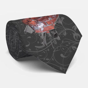 Torn Brick Wall Goalie (Hockey) Tie