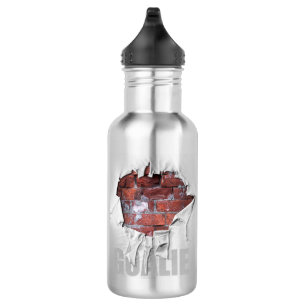 Torn Brick Wall Goalie (Hockey) Water Bottle