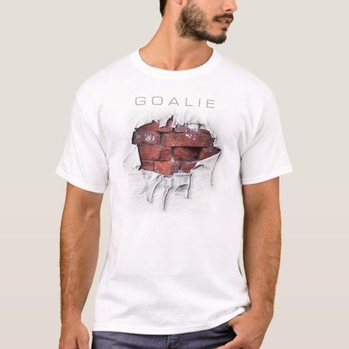 Torn Brick Wall Goalie Soccer T_Shirt