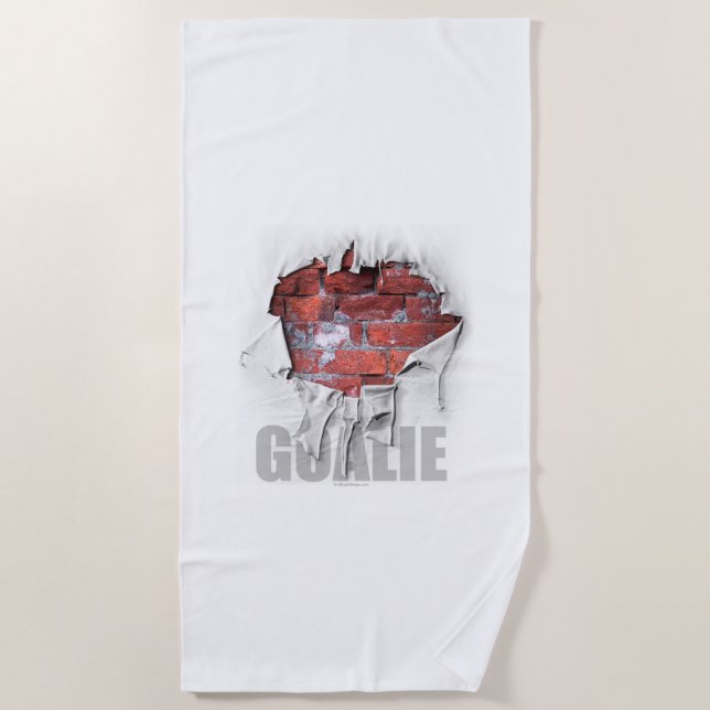 Torn Brick Wall Soccer Goalie Beach Towel (Front)