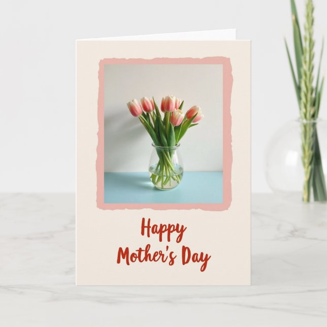 Torn Edge Flowers Mothers Day Card (Front)