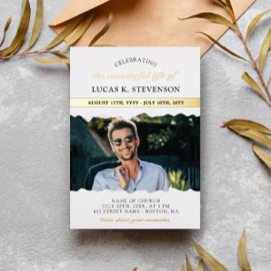 Torn Edges Photo Gold Foil Life Celebration Invitation
