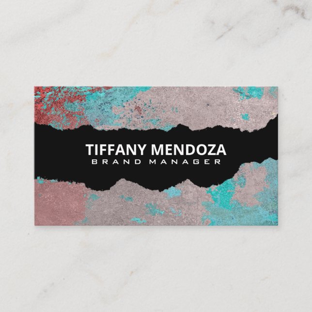 Torn Effect | Old Grunge Paint Texture Business Card (Front)