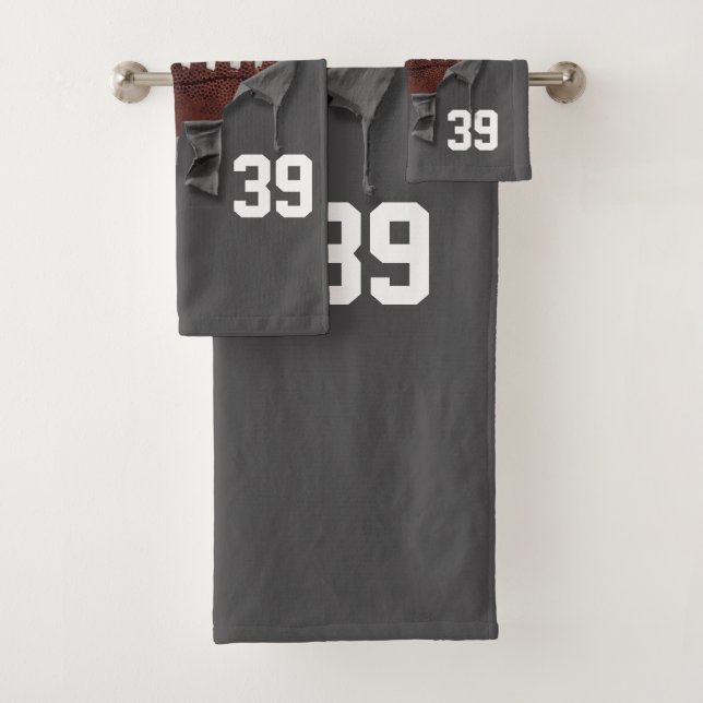 Torn Football Bath Towel Set (Insitu)