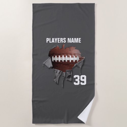 Torn Football Beach Towel