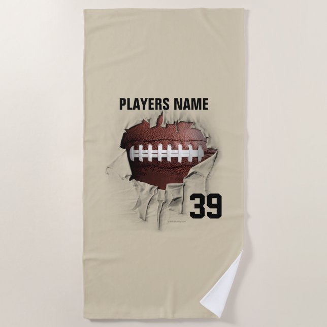 Torn Football Beach Towel (Front)