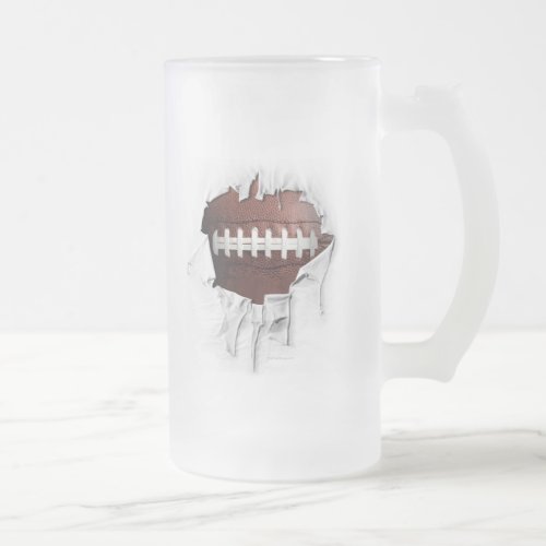 Torn Football Frosted Beer Mug