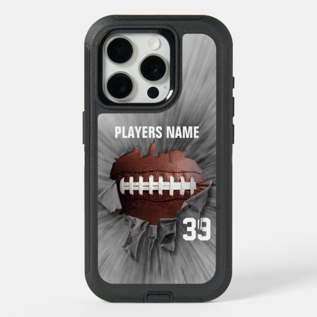 Torn Football iPhone 15 Pro Case (Back)
