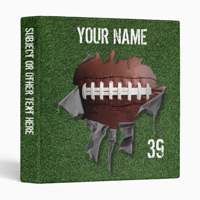 Torn Football Personalized Avery Binder (Front/Spine)