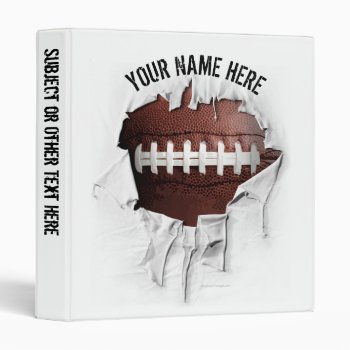 Torn Football Personalized Avery Binder by eBrushDesign at Zazzle
