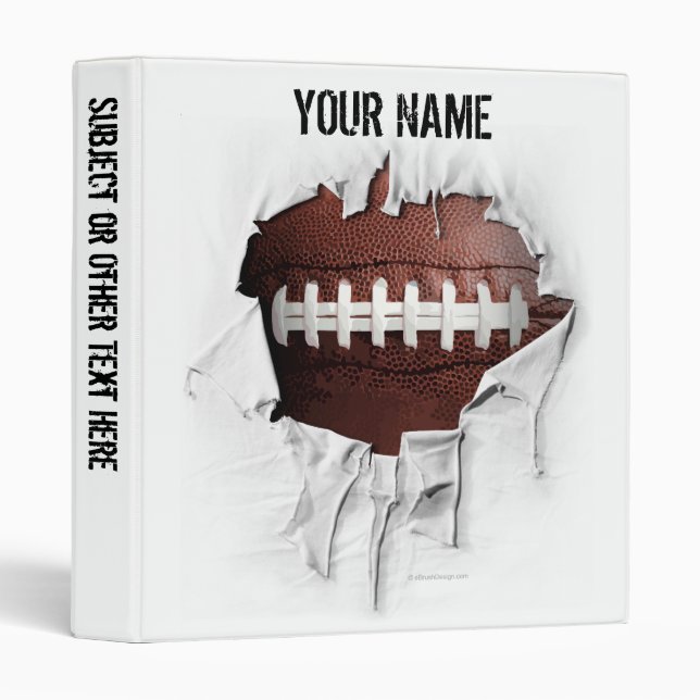 Torn Football Personalized Avery Binder (Front/Spine)