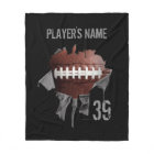 Torn Football Personalized Black Fleece Blanket