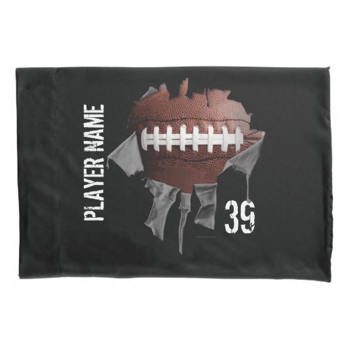 Torn Football Personalized Dark Pillowcase