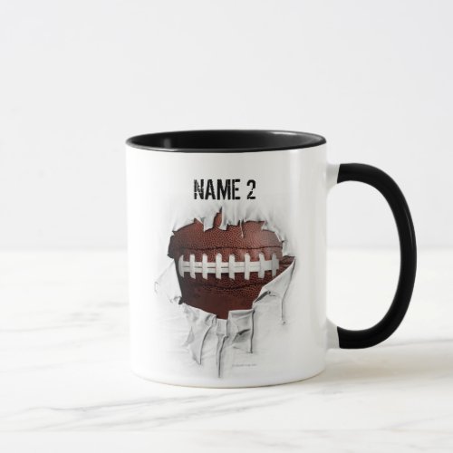 Torn Football Personalized Mug