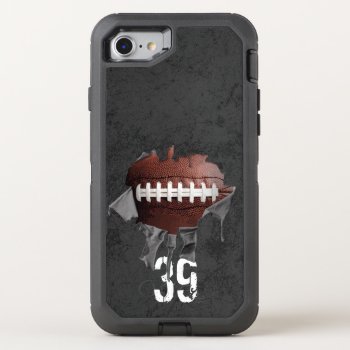 Torn Football (personalized) Otterbox Defender Iphone Se/8/7 Case by eBrushDesign at Zazzle