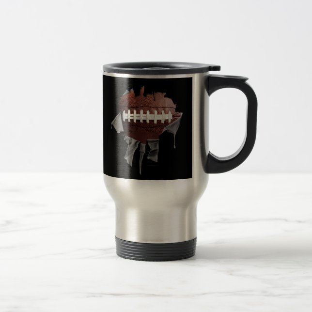 Torn Football Travel/Commuter Mug (Right)