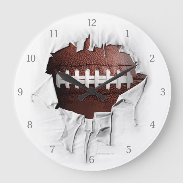 Torn Football White Wall Clock (Front)