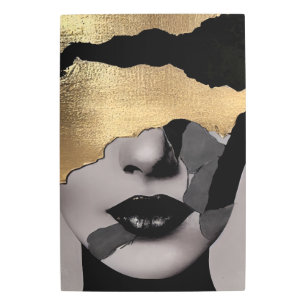 Torn Golden Face Abstract Art Elegant Texture