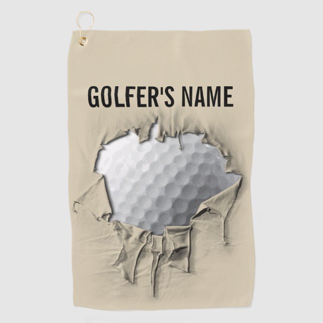 Torn Golf Ball (Customizable) Towel (Front)