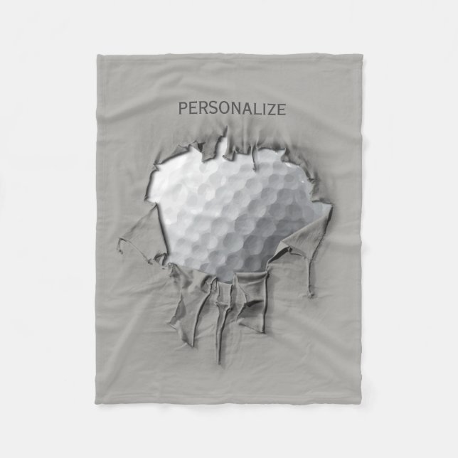 Torn Golf Ball Fleece Blanket (Front)