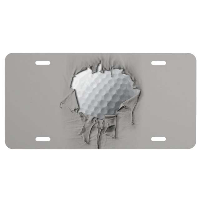Torn Golf Ball License Plate (Front)