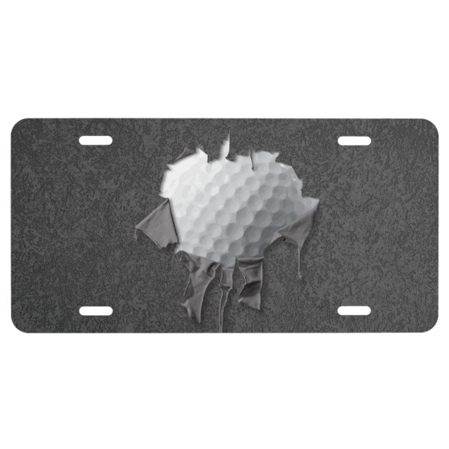 Torn Golf Ball License Plate (Front)
