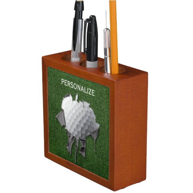 Torn Golf Ball Pencil/Pen Holder (In Situ)