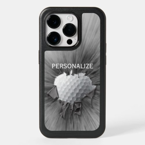 Torn Golf Ball personalized OtterBox iPhone 14 Pro Case