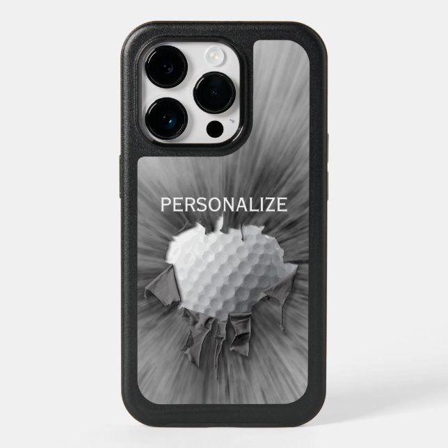Torn Golf Ball (personalized) Otterbox iPhone Case (Back)