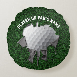 Torn Golf Ball Round Pillow