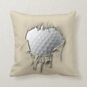 Torn Golf Ball Throw Pillow