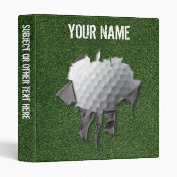 Torn Golf Personalized Avery Binder by eBrushDesign at Zazzle