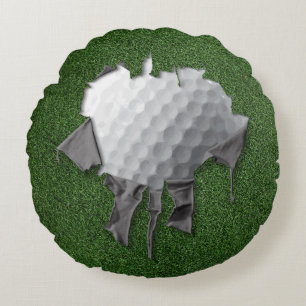 Torn Golf Round Pillow