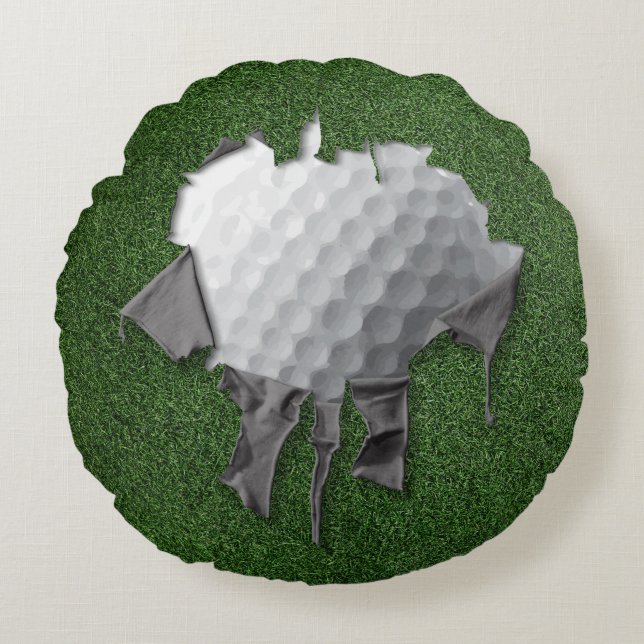 Torn Golf Round Pillow (Front)