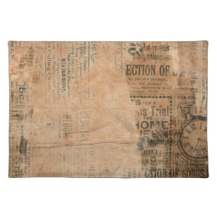 Torn Grungy Old Newspaper Background Placemat