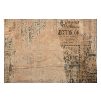 Torn Grungy Old Newspaper Background Placemat