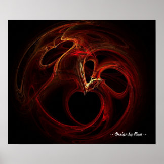 Torn Hearts Fractal Poster