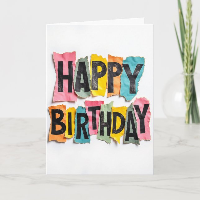 Torn Paper Birthday Card (Front)