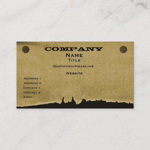Torn Paper Business Card, Dark Beige