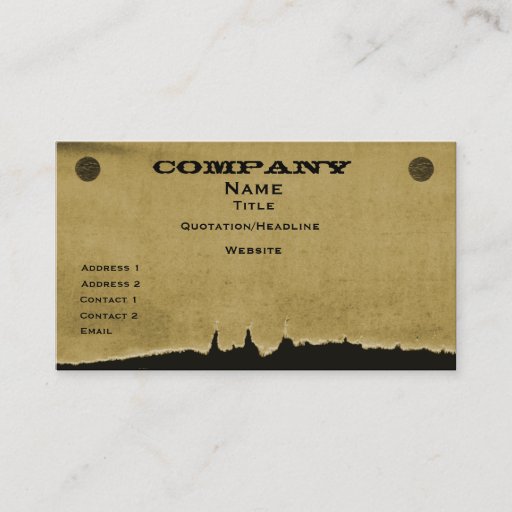 Customizable Torn Paper Business Card, Dark Beige