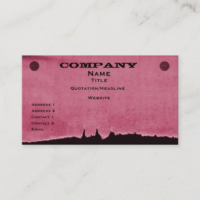 Torn Paper Business Card, Pink Card (Front)