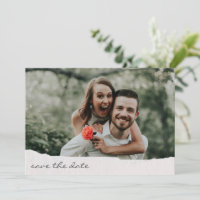 Torn Paper Edge Handwritten Script Photo Wedding