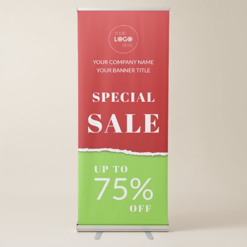 Torn Paper Effect Discount Sale Business Logo Retractable Banner